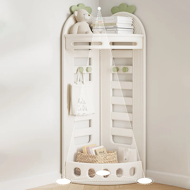 Modern Minimalist Fan-Shaped Eco-Friendly HDPE PP Kids Storage Shelf 2-Tier For Living Room