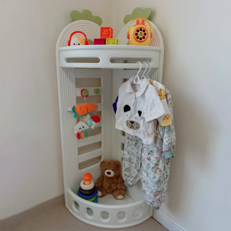 Modern Minimalist Fan-Shaped Eco-Friendly HDPE PP Kids Storage Shelf 2-Tier For Living Room