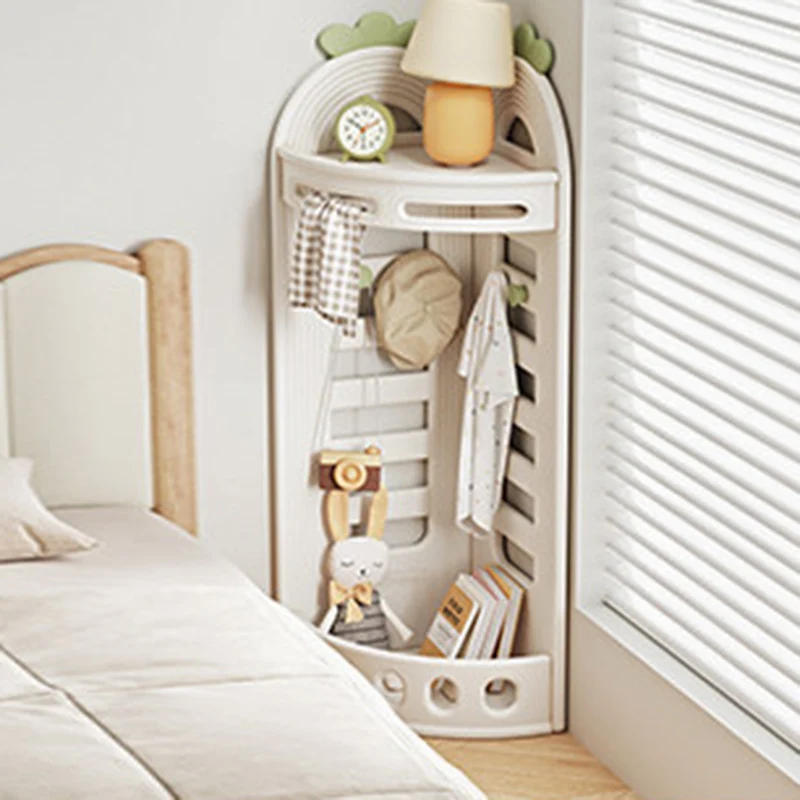 Modern Minimalist Fan-Shaped Eco-Friendly HDPE PP Kids Storage Shelf 2-Tier For Living Room