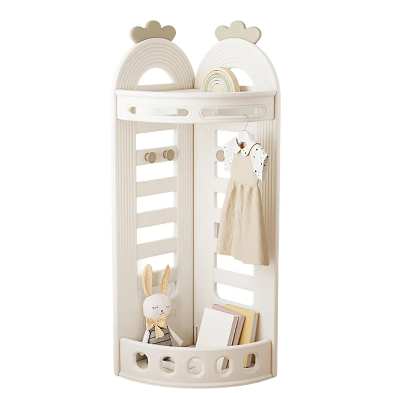 Modern Minimalist Fan-Shaped Eco-Friendly HDPE PP Kids Storage Shelf 2-Tier For Living Room