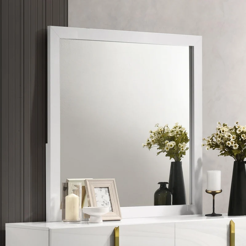Coaster Furniture Ines 223094 Dresser Mirror - White High Gloss