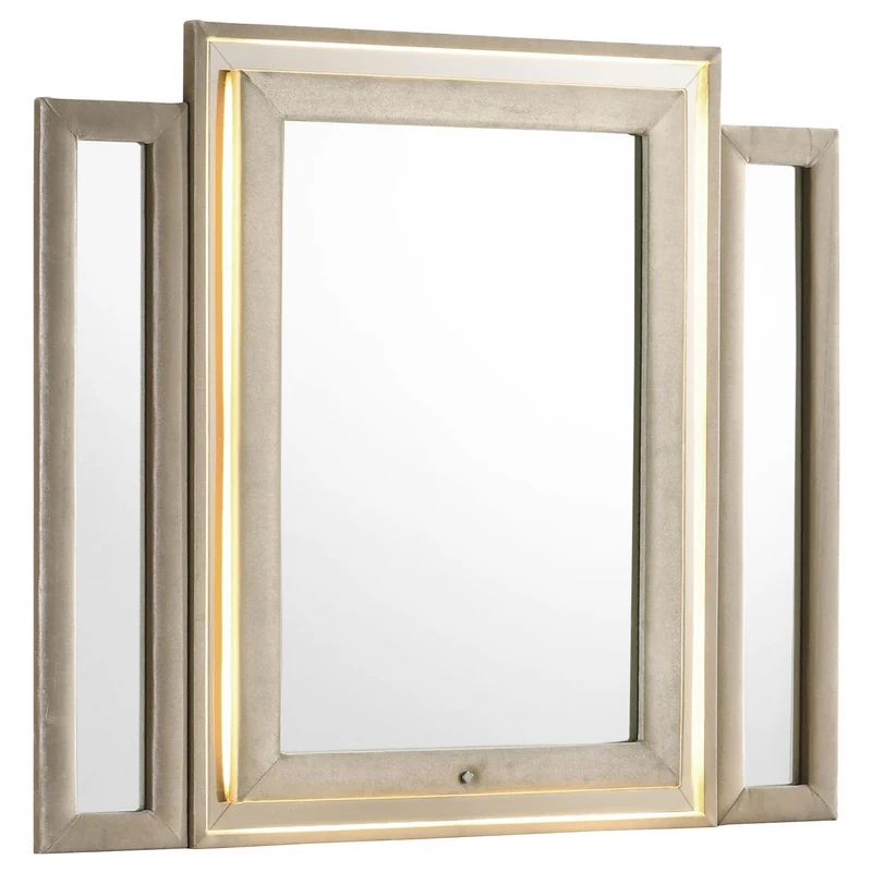 Coaster Furniture Lorient 222664 LED Dresser Mirror - Ivory/Camel