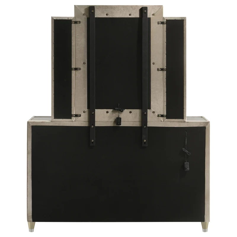 Coaster Furniture Lorient 222663M 8-drawer LED Dresser with Mirror - Ivory/Camel