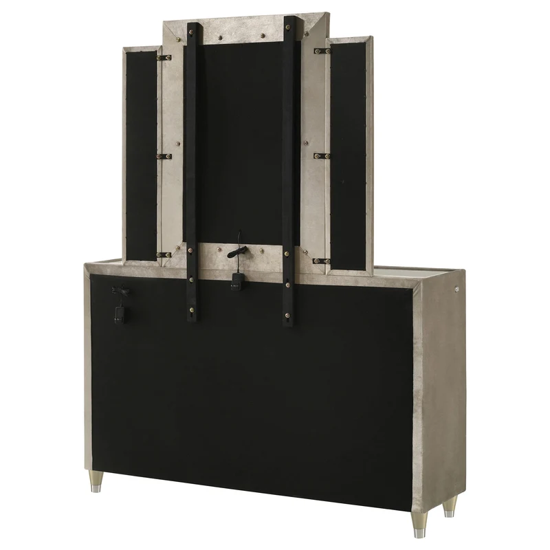 Coaster Furniture Lorient 222663M 8-drawer LED Dresser with Mirror - Ivory/Camel