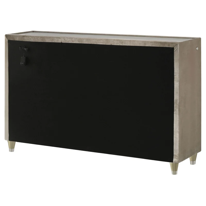 Coaster Furniture Lorient 222663 8-drawer LED Bedroom Dresser Cabinet - Ivory/Camel