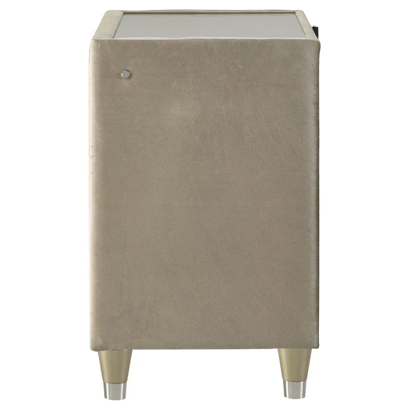 Coaster Furniture Lorient 222662 2-drawer LED Nightstand with USB - Ivory/Camel