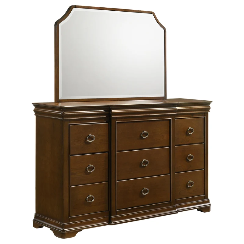 Coaster Furniture Garland 205303M 9-drawer Bedroom Dresser with Mirror - Brown Cherry
