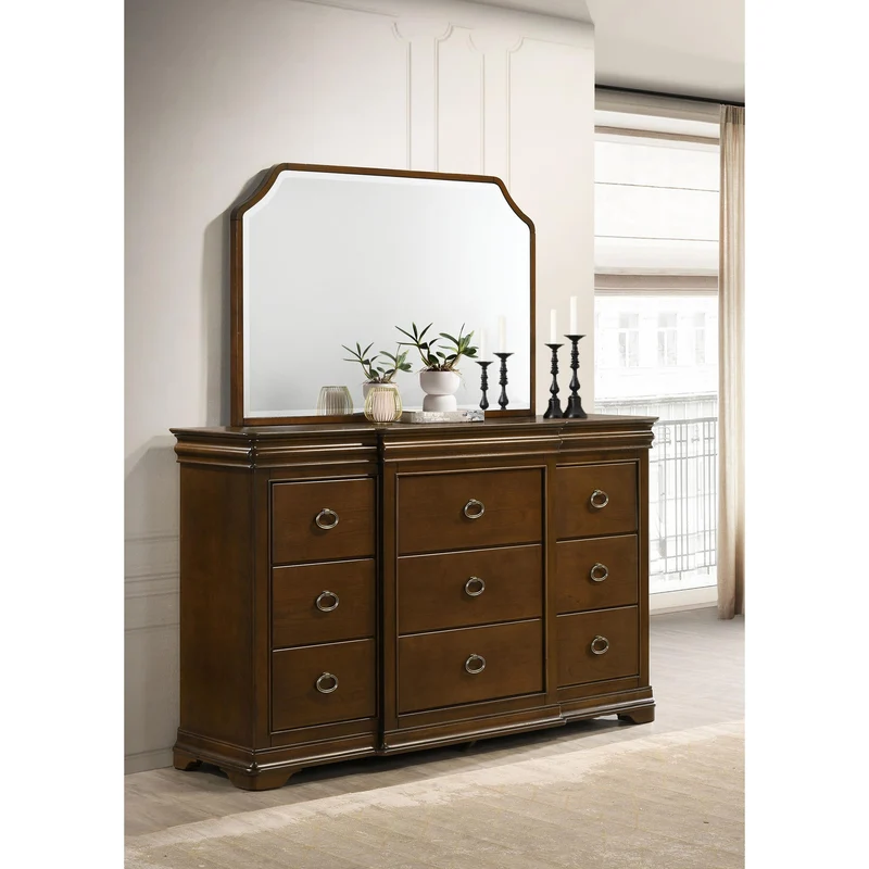 Coaster Furniture Garland 205303M 9-drawer Bedroom Dresser with Mirror - Brown Cherry