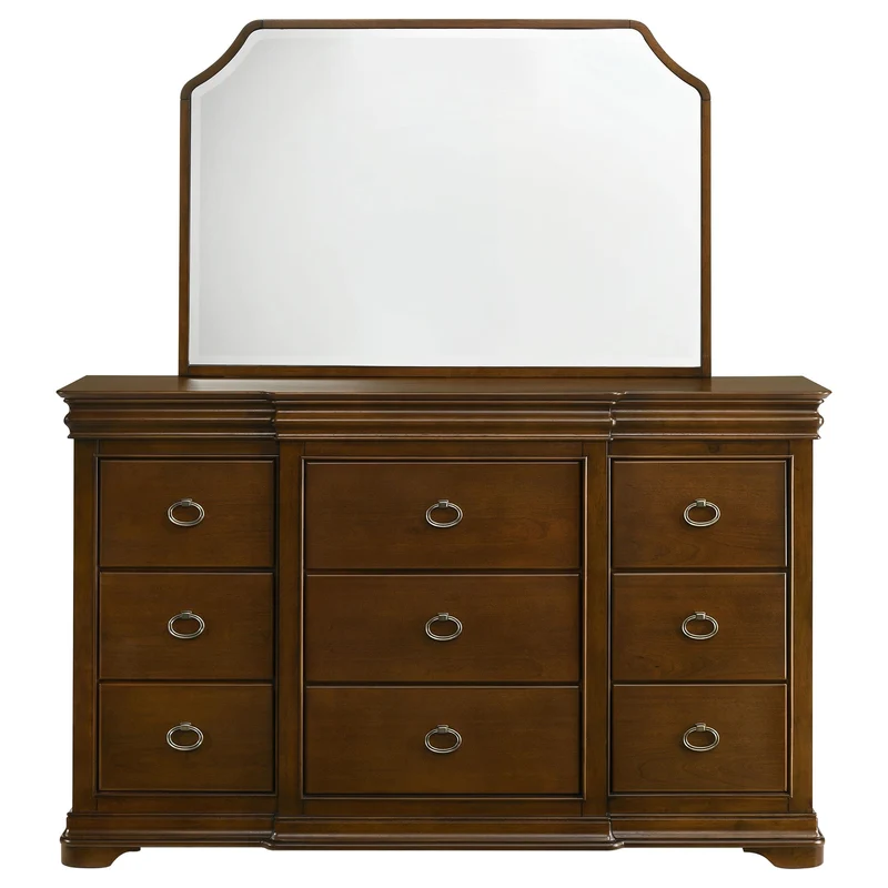 Coaster Furniture Garland 205303M 9-drawer Bedroom Dresser with Mirror - Brown Cherry