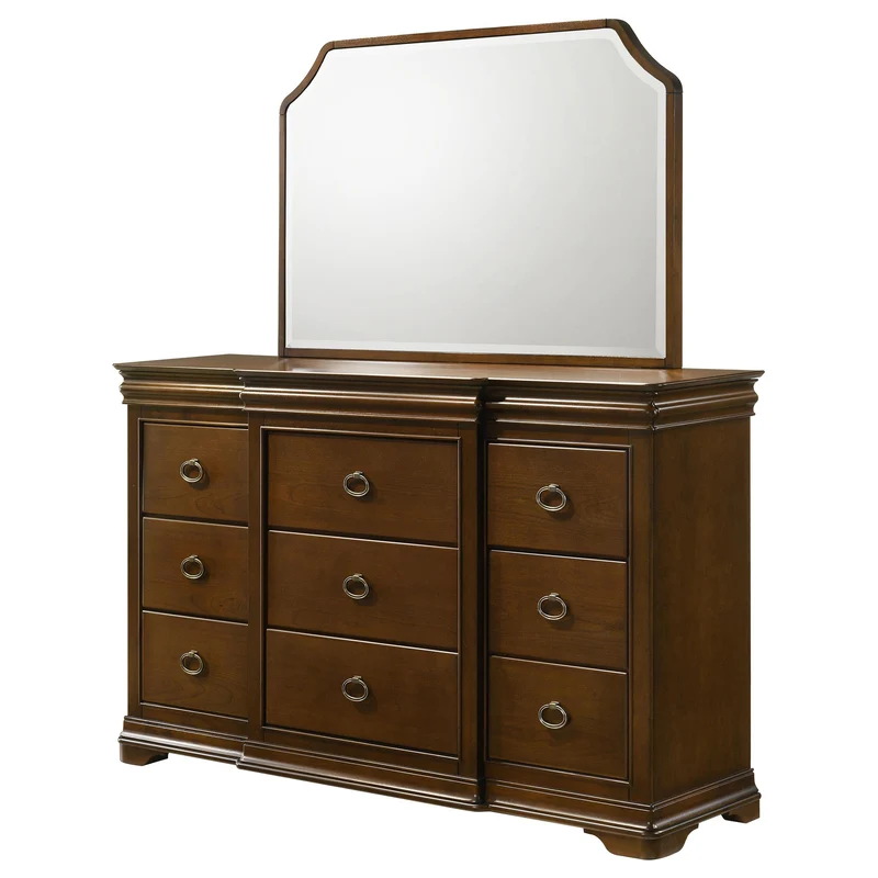 Coaster Furniture Garland 205303M 9-drawer Bedroom Dresser with Mirror - Brown Cherry
