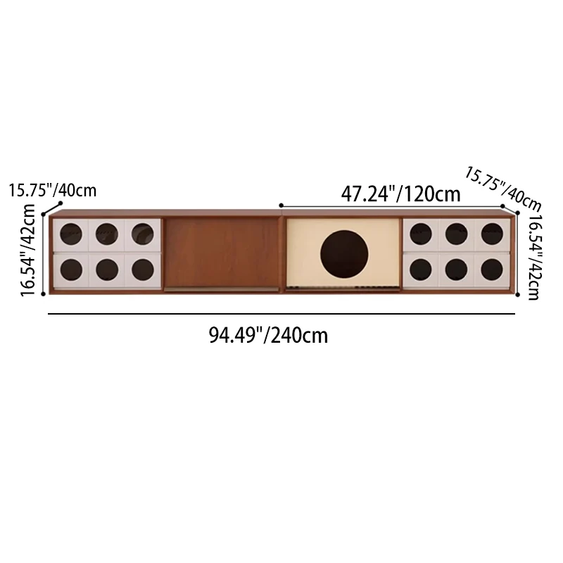 Traditional French Pine Wood Solid Wood Multi-Layer Board Glass Rectangular Round TV Stand With 2 Drawers For Living Room