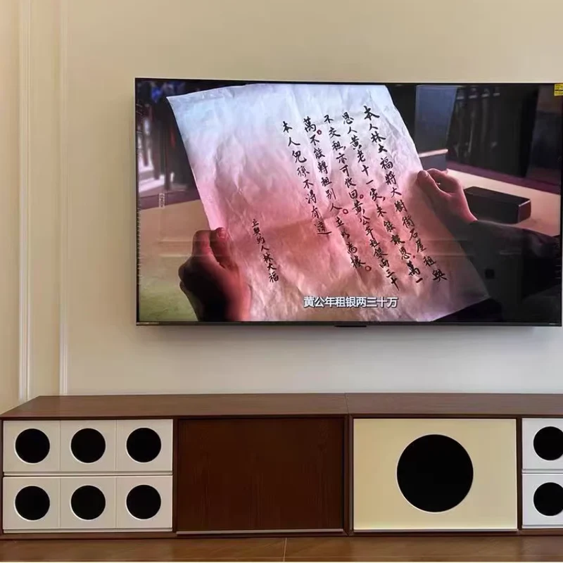 Traditional French Pine Wood Solid Wood Multi-Layer Board Glass Rectangular Round TV Stand With 2 Drawers For Living Room