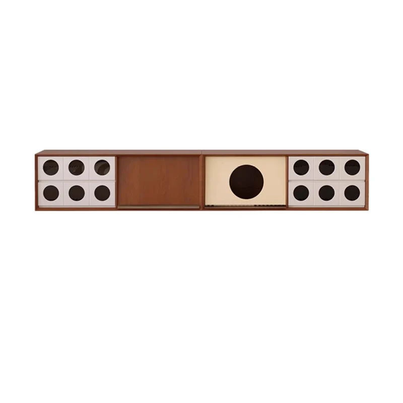 Traditional French Pine Wood Solid Wood Multi-Layer Board Glass Rectangular Round TV Stand With 2 Drawers For Living Room