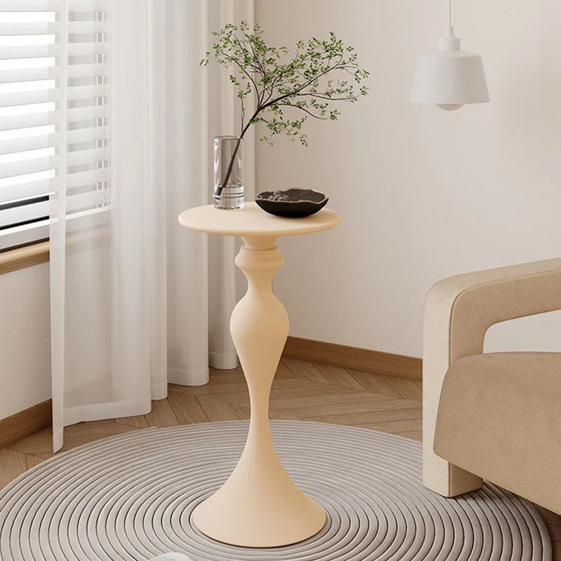 Contemporary Scandinavian Iron Round Gourd-Shaped Side Table 1-Tier For Living Room