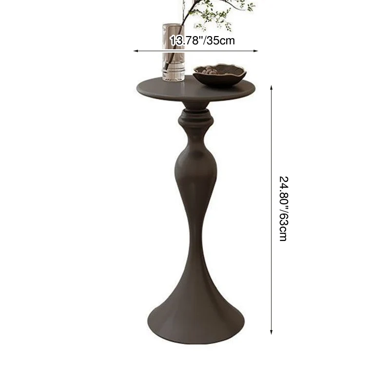 Contemporary Scandinavian Iron Round Gourd-Shaped Side Table 1-Tier For Living Room