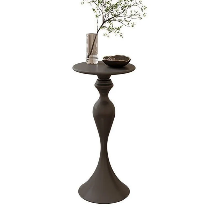 Contemporary Scandinavian Iron Round Gourd-Shaped Side Table 1-Tier For Living Room