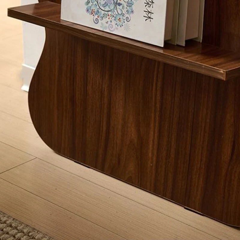 Contemporary Creative Engineered Wood Wavy Curved Display Shelf 2/3/4-Tier For Living Room