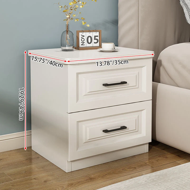 Traditional Chinese MDF Pine Wood Drawers Square Nightstand 2/3 Drawer For Bedroom