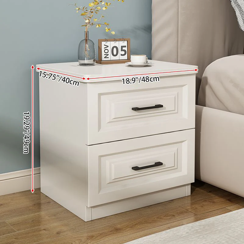 Traditional Chinese MDF Pine Wood Drawers Square Nightstand 2/3 Drawer For Bedroom