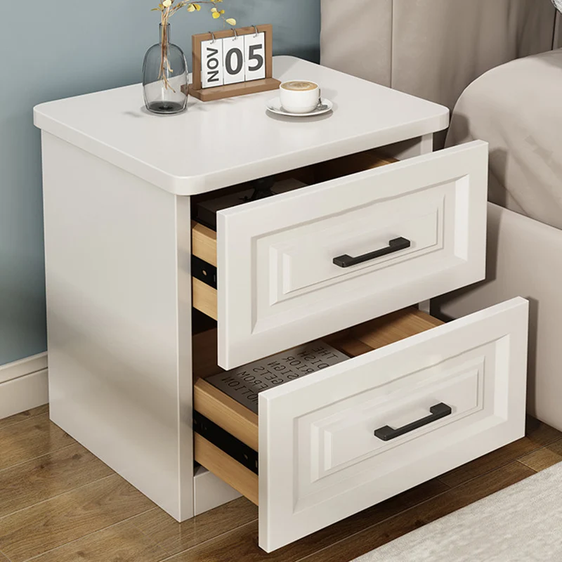 Traditional Chinese MDF Pine Wood Drawers Square Nightstand 2/3 Drawer For Bedroom