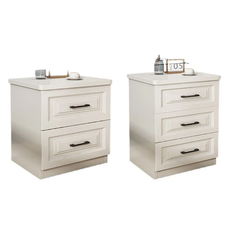 Traditional Chinese MDF Pine Wood Drawers Square Nightstand 2/3 Drawer For Bedroom