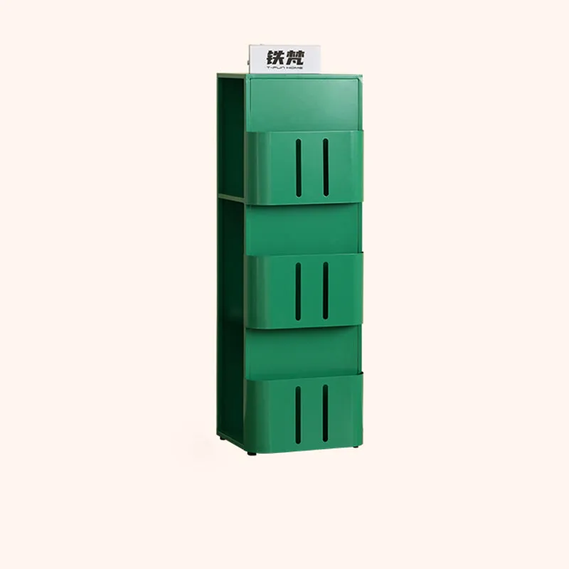 Modern Minimalist Carbon Steel Rectangular Bookshelf With 4 Tiers & 3 Storage For Living Room & Home Office