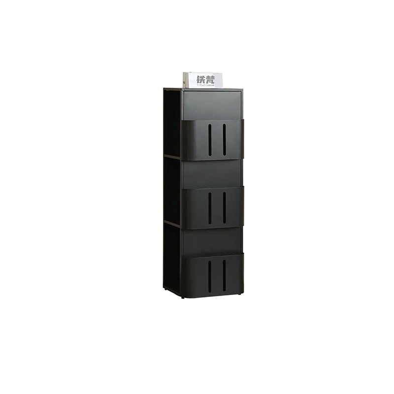 Modern Minimalist Carbon Steel Rectangular Bookshelf With 4 Tiers & 3 Storage For Living Room & Home Office