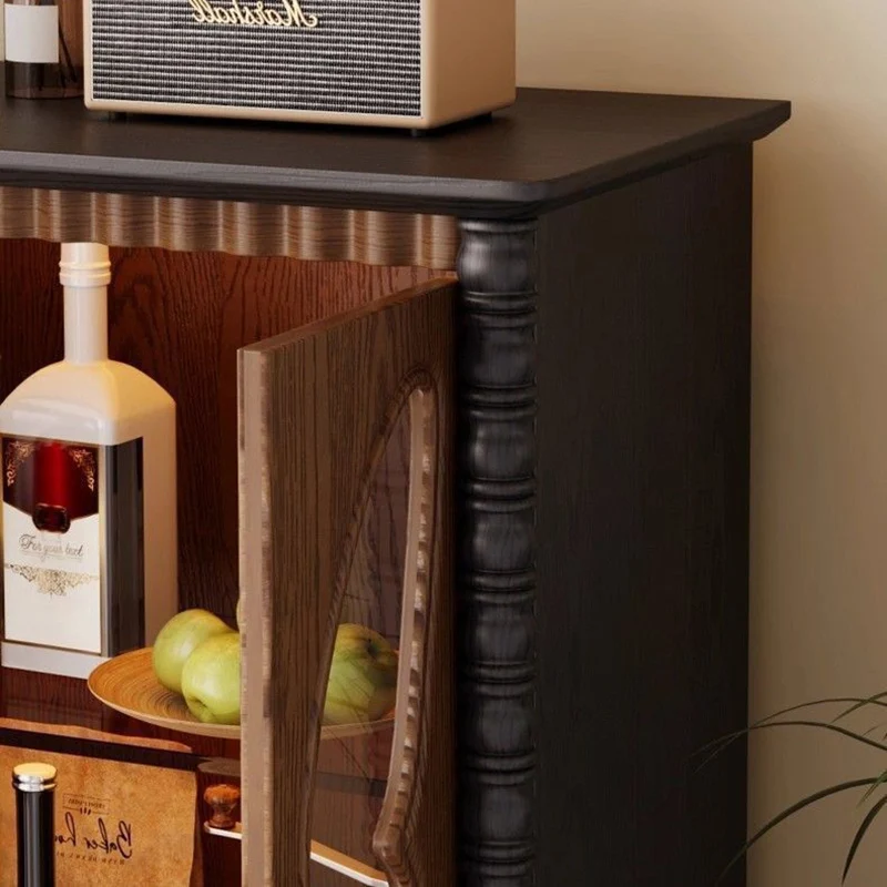 Traditional French Ash Wood Glass Butterfly Rounded Rectangular TV Stand 2-Drawer For Living Room