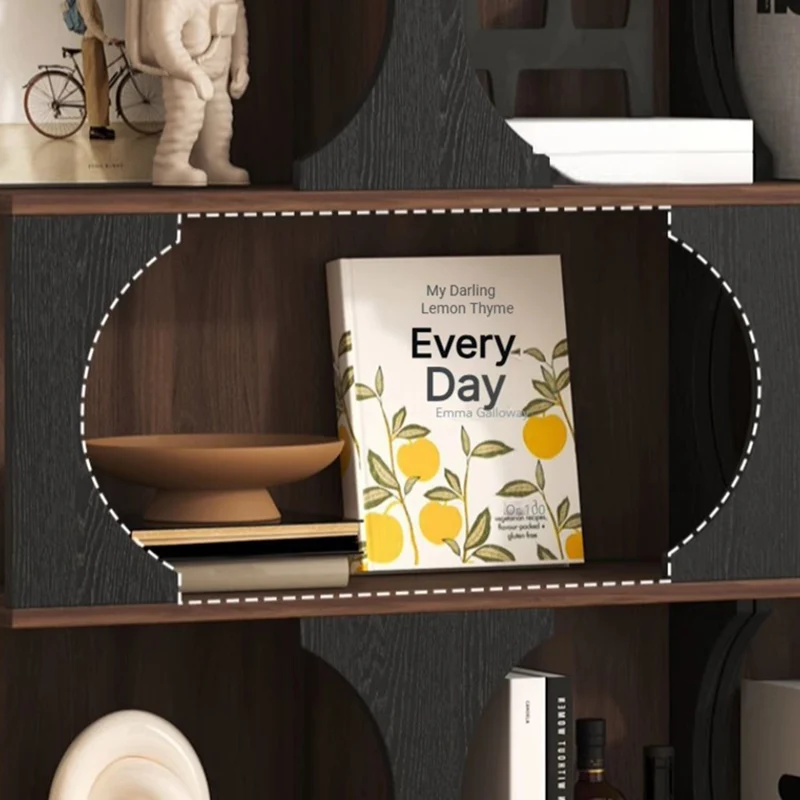 Traditional French Engineered Wood Curved Square Storage Shelf 3-Tier For Living Room