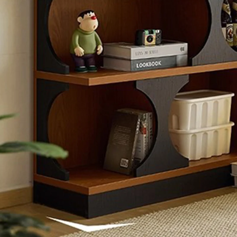 Traditional French Engineered Wood Curved Square Storage Shelf 3-Tier For Living Room