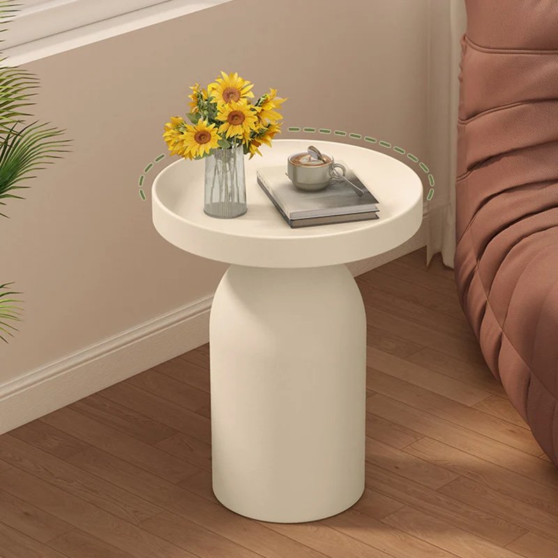 Contemporary Nordic Round Cylindrical Carbon Steel Side Table 1 Tier For Living Room