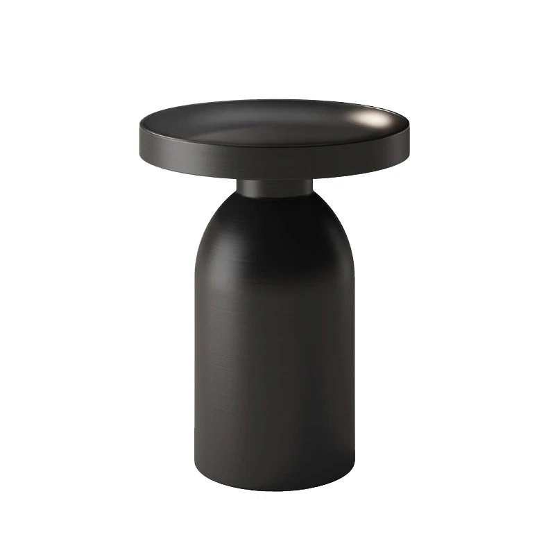 Contemporary Nordic Round Cylindrical Carbon Steel Side Table 1 Tier For Living Room