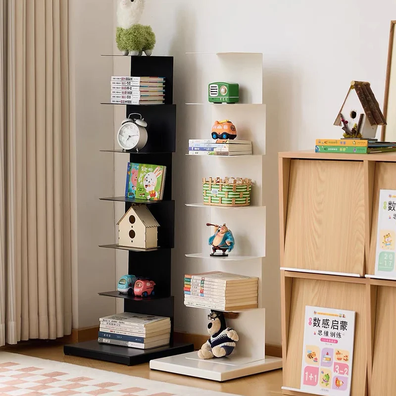 Modern Minimalist Iron Rectangular Floor Standing Bookshelf 6/7-Tier For Living Room & Home Office & Bedroom Storage