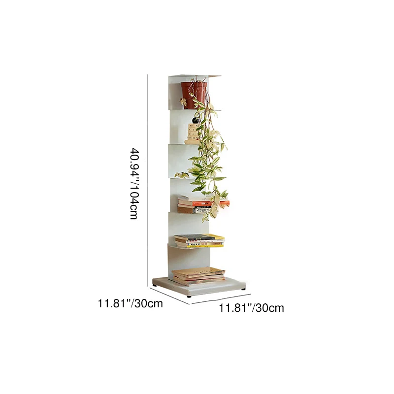 Modern Minimalist Iron Rectangular Floor Standing Bookshelf 6/7-Tier For Living Room & Home Office & Bedroom Storage