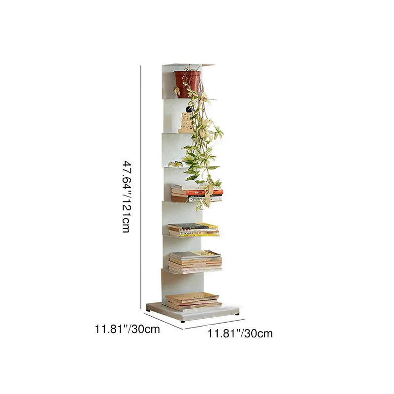 Modern Minimalist Iron Rectangular Floor Standing Bookshelf 6/7-Tier For Living Room & Home Office & Bedroom Storage