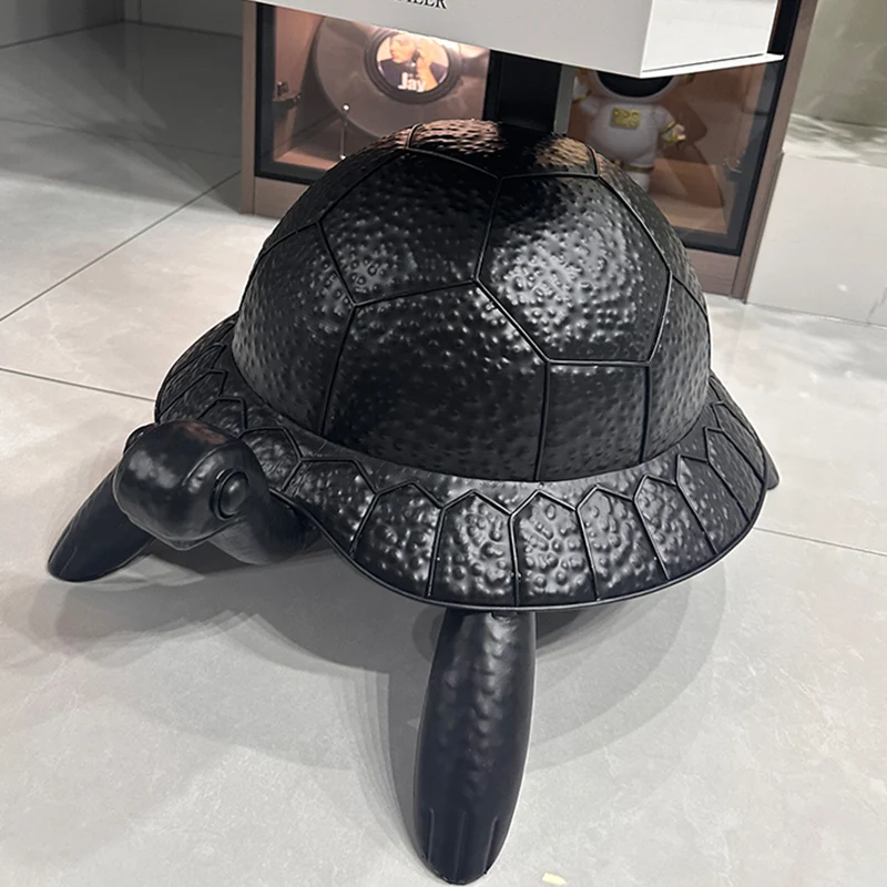 Contemporary Creative Round Turtle-Shaped Carbon Steel Bookshelf 4-Tier For Living Room