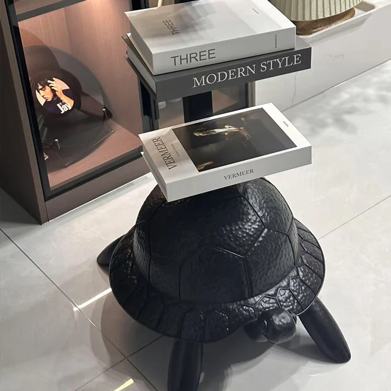 Contemporary Creative Round Turtle-Shaped Carbon Steel Bookshelf 4-Tier For Living Room