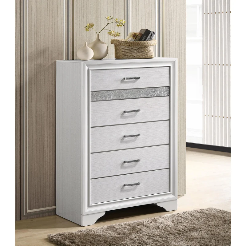 Coaster Furniture Miranda 205115 5-Drawer Bedroom Chest - White