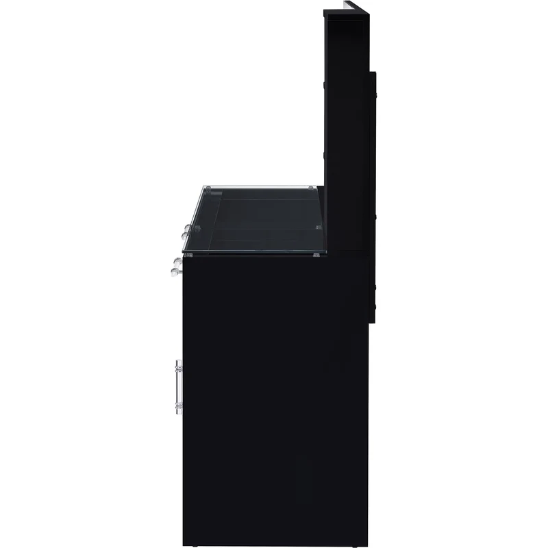 Coaster Furniture Flora 930219 2-drawer Vanity Set with LED Mirror - Black High Gloss