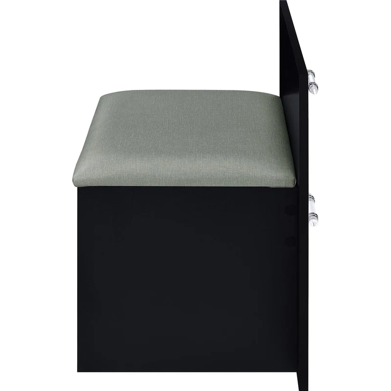 Coaster Furniture Flora 930219 2-drawer Vanity Set with LED Mirror - Black High Gloss