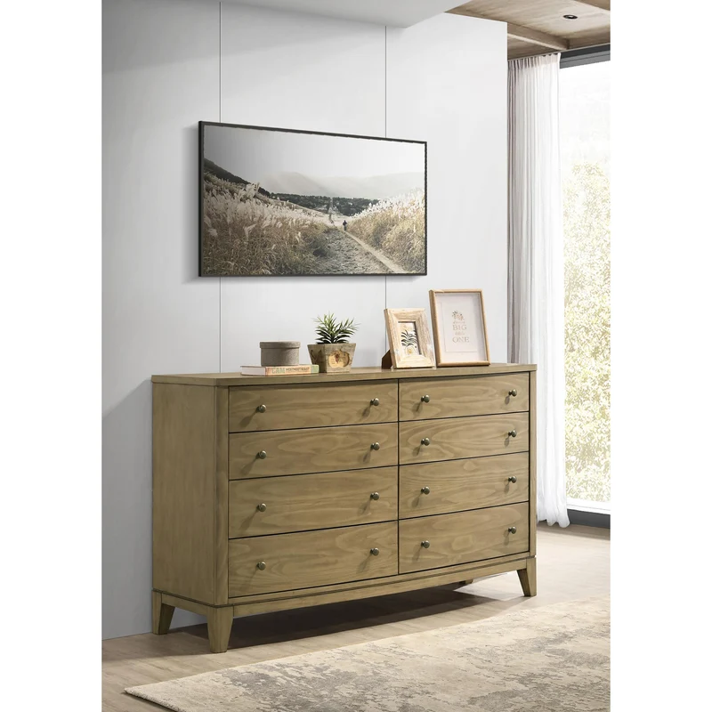Coaster Furniture Granada 224923 8-Drawer Dresser Cabinet - Natural Pine