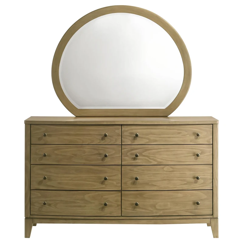 Coaster Furniture Granada 224923M 8-Drawer Dresser and Mirror - Natural Pine