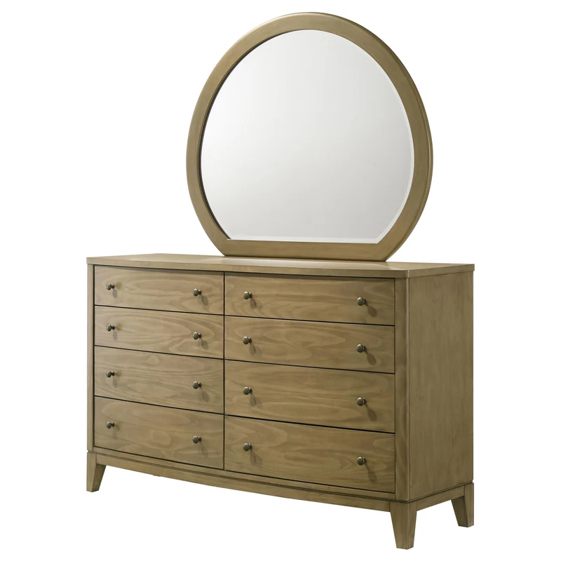 Coaster Furniture Granada 224923M 8-Drawer Dresser and Mirror - Natural Pine
