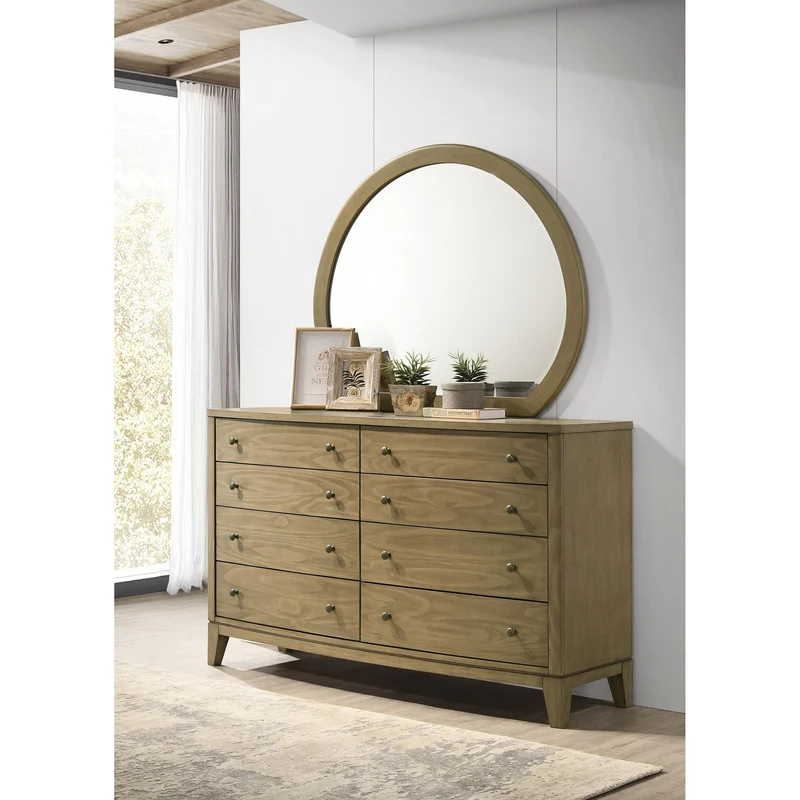 Coaster Furniture Granada 224923M 8-Drawer Dresser and Mirror - Natural Pine
