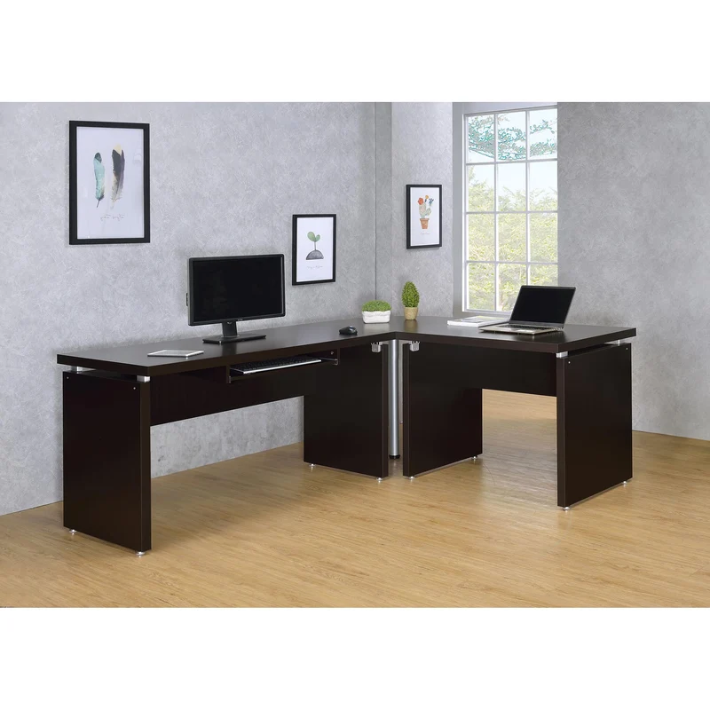 Coaster Furniture Skylar 800891L 83-inch L-Shaped Office Computer Desk - Cappuccino