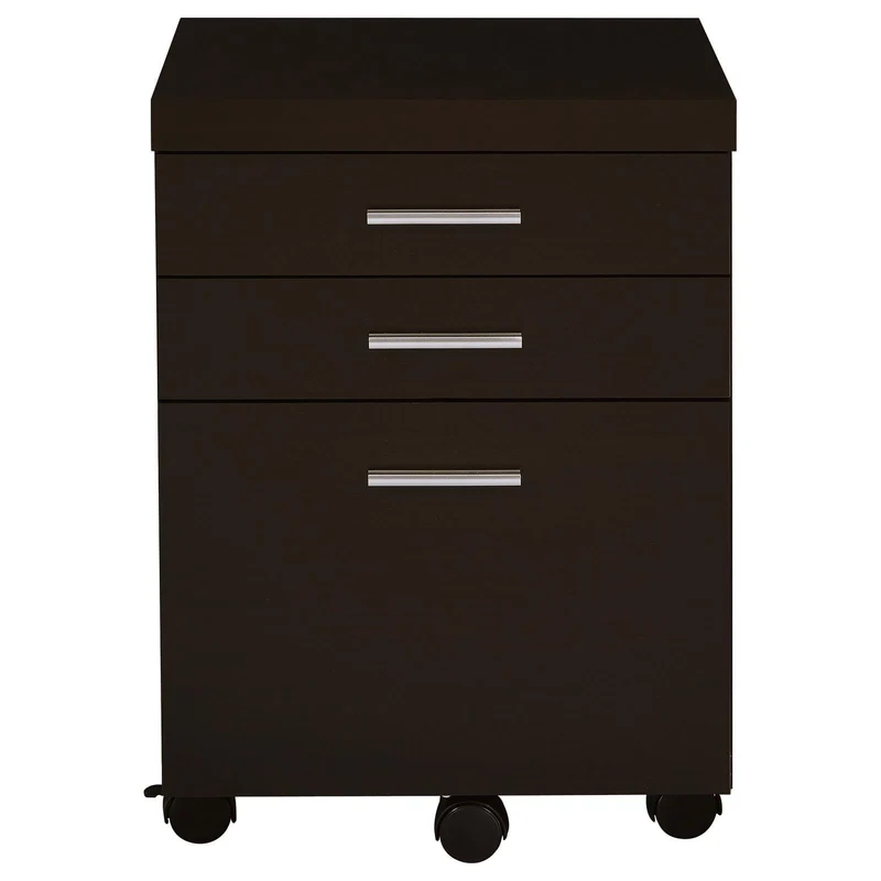 Coaster Furniture Skylar 800891-S4 2-Piece Home Office Set L-Shape Desk With File Cabinet - Cappuccino