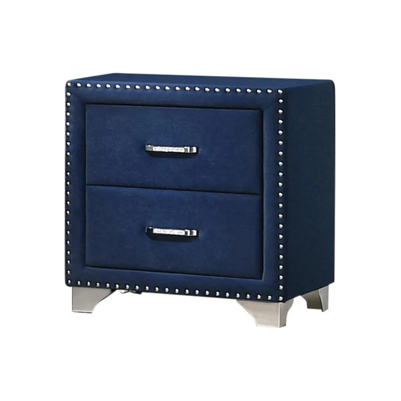 Coaster Furniture Melody 223372 Upholstered 2-Drawer Nightstand - Pacific Blue