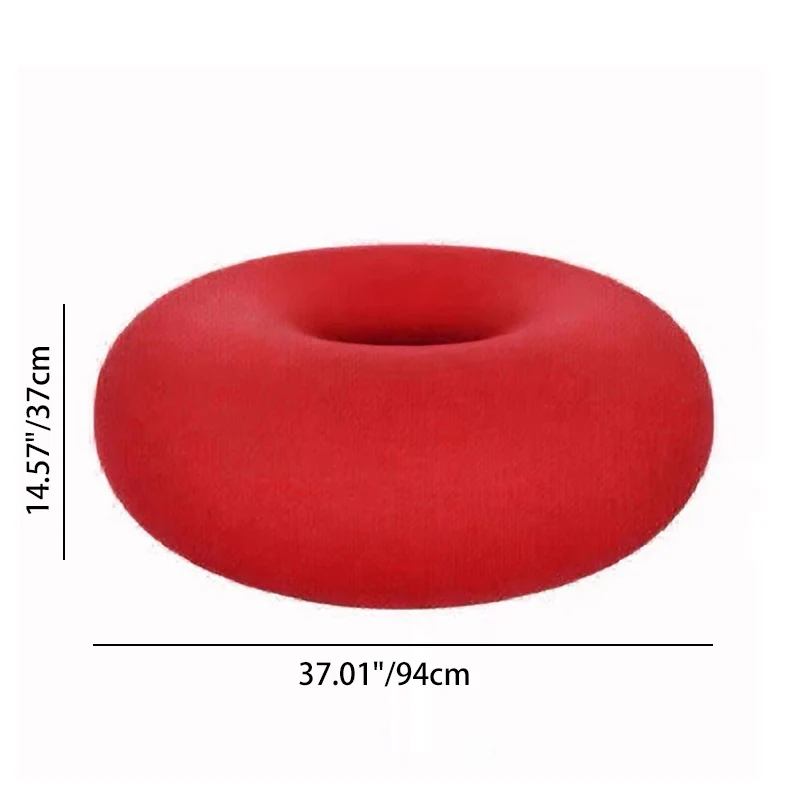 Contemporary Creative Donut-Shaped Velvet Accent Chair Backless Armless For Living Room