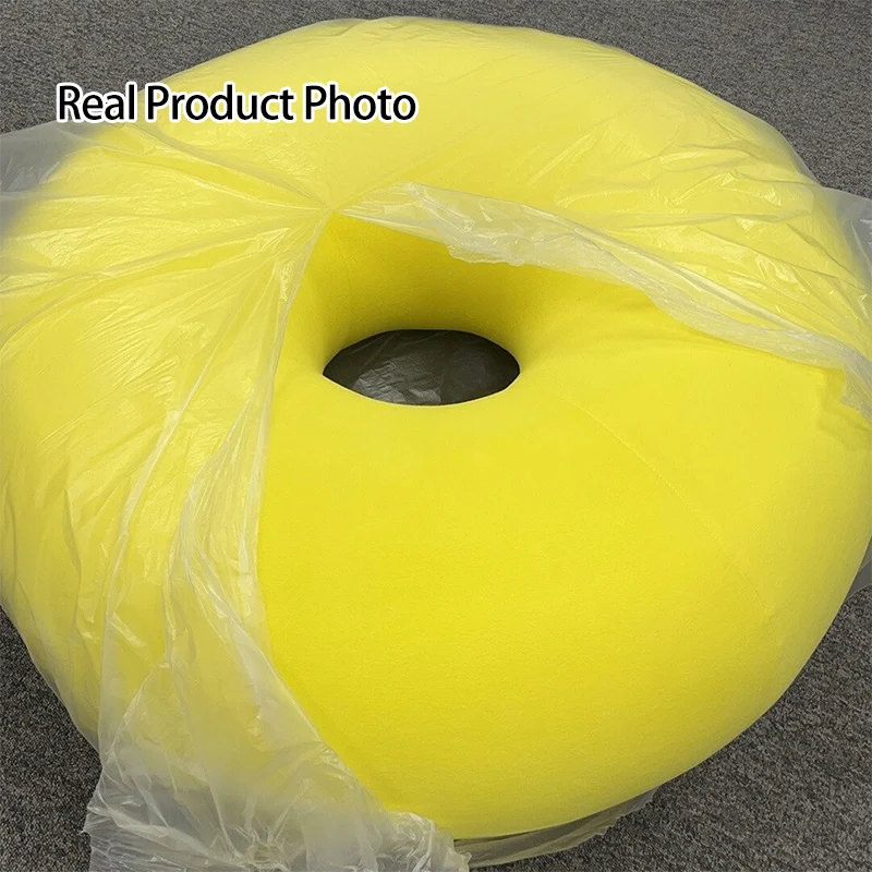 Contemporary Creative Donut-Shaped Velvet Accent Chair Backless Armless For Living Room