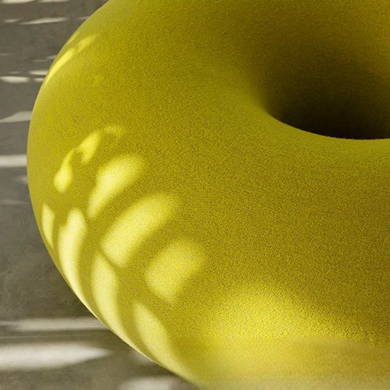 Contemporary Creative Donut-Shaped Velvet Accent Chair Backless Armless For Living Room